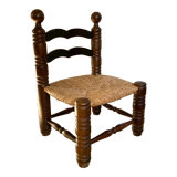 Solid oak low chair