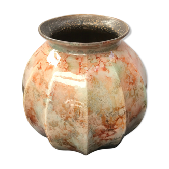 Old vintage ceramic ball vase