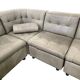 Vintage modular corner sofa in leather, 7 pieces