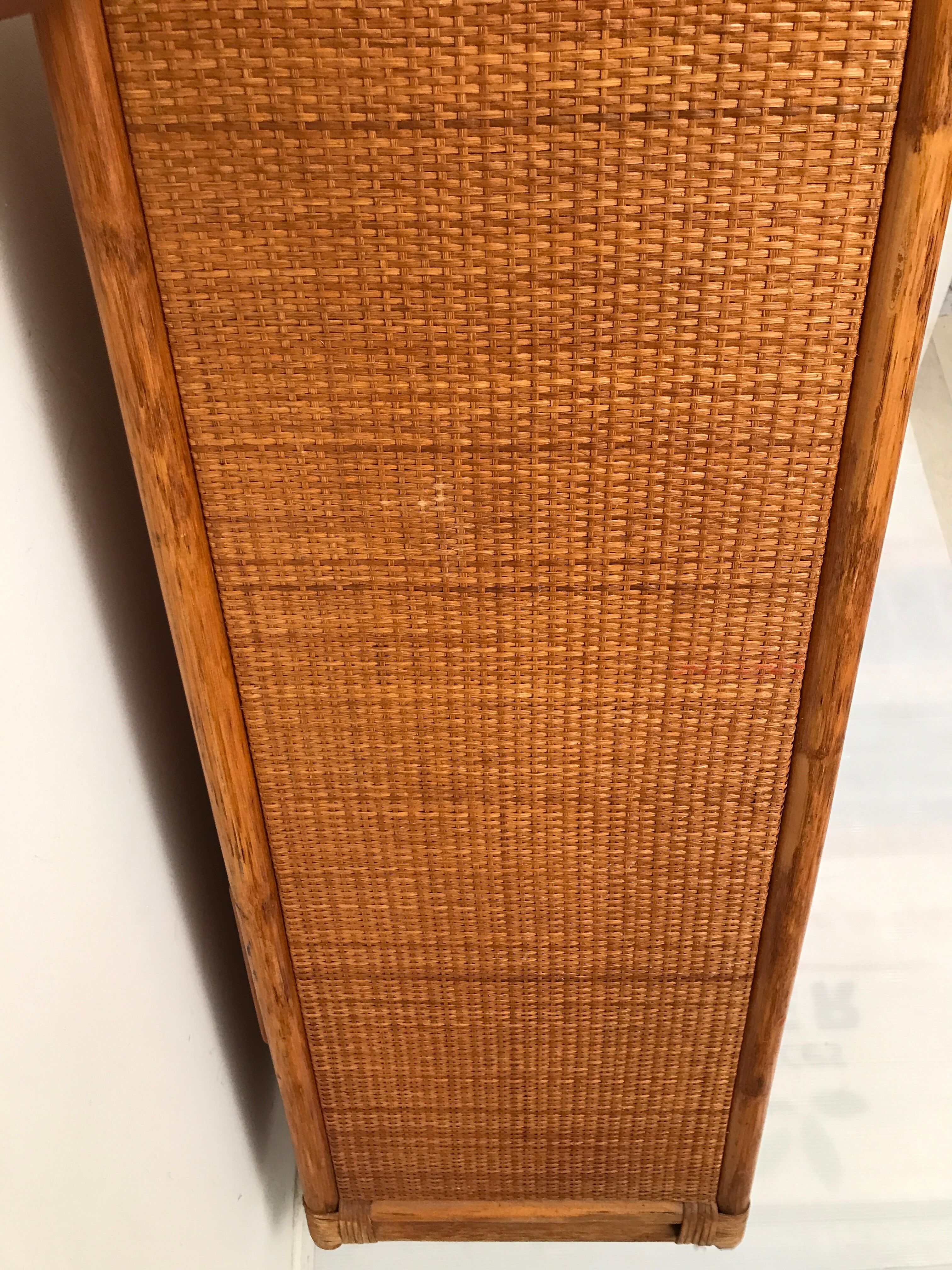 Vintage bamboo chest of drawers from the 60s and 70s