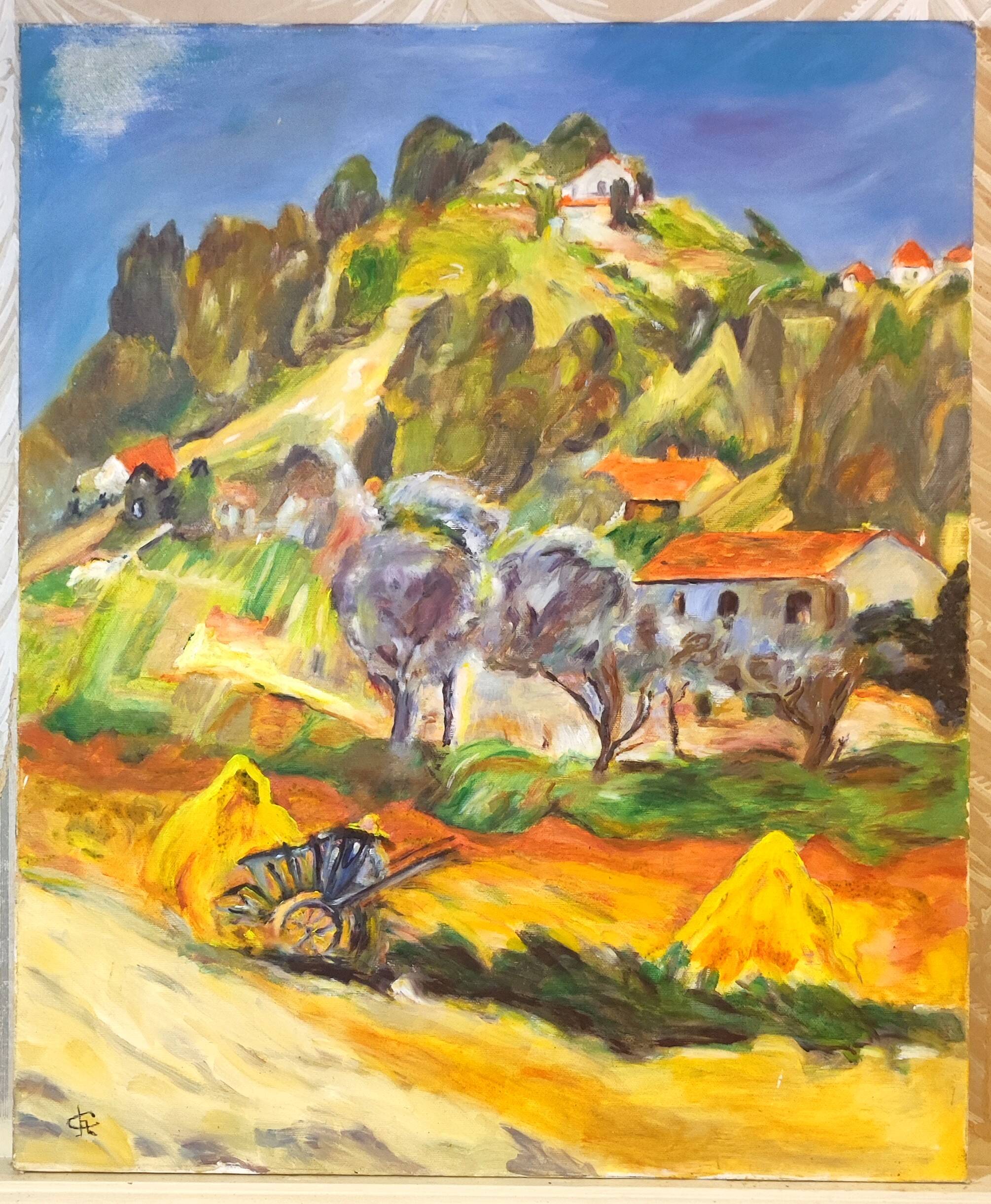 Oil on canvas landscape of Provence