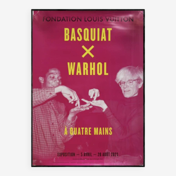 Basquiat x warhol 4 hands exhibit poster vuitton pink edition haring