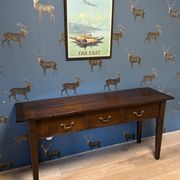 Table console en bois de cerisier avec 3 tiroirs