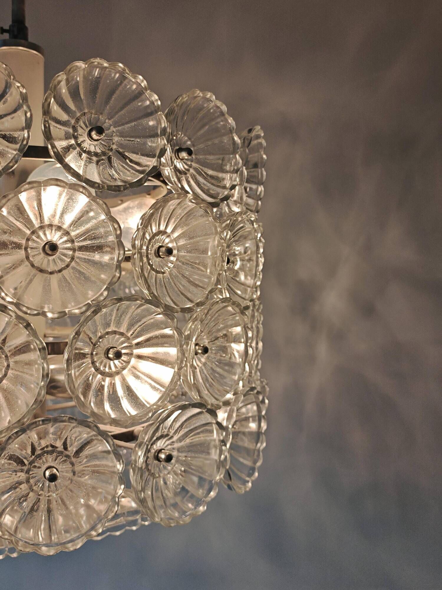 Large floral chandelier Mid Century Modern attributed to Emil Stejnar 1970s