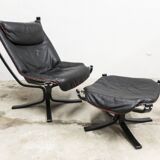 Set of armchair + ottoman viking p97 by Sigurd Russell for Poltrona Frau