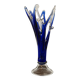 Vintage Cobalt Blue Crystal Vase Sculpture - Murano Style