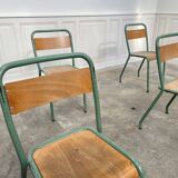 Ensemble de 13 anciennes chaises d'école Tolix