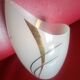 Tulipe abat-jour oblique verre dépoli - motif trait noir & dorure - vintage