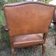 4 Chippendale leather armchairs