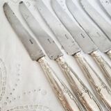 Set of 11 vintage knives, steel blades and silver handles