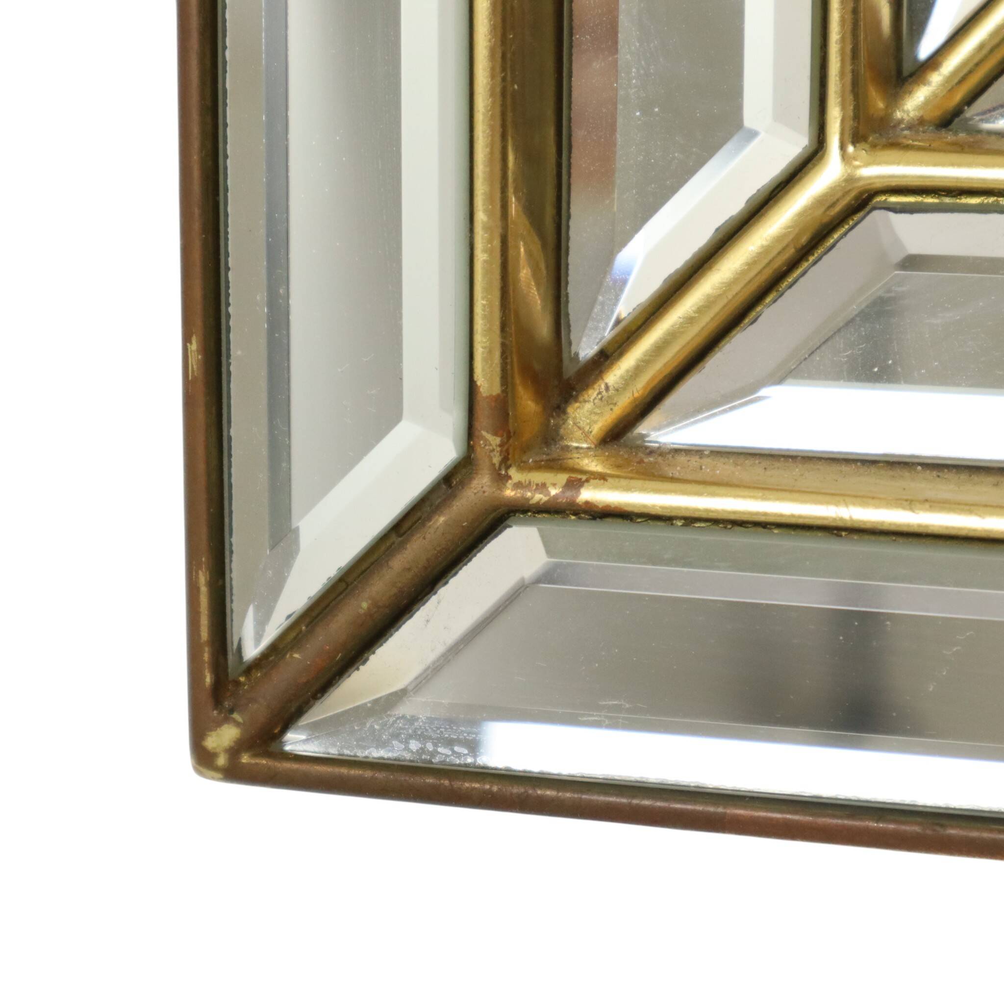 Miroir avec console argentés et dorés – Deknudt