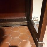 Wooden dressing table Courbet marquetry chevrons art deco Austrian