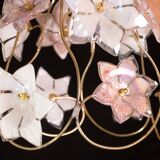 Charming Murano vintage chandelier white and pink flowers