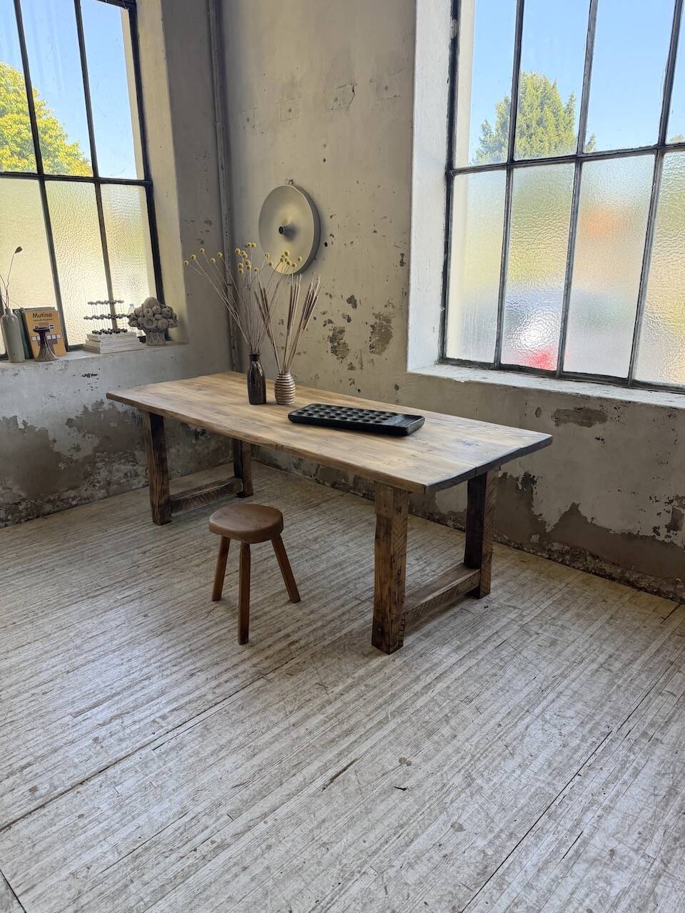 1950s pine farmhouse table 220cm