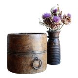 Old wooden pot