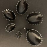 Ashtray 6 hedgehogs in bronze 1950
