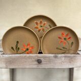 Set of 3 stoneware plates Atelier d'Art Sarreguemines