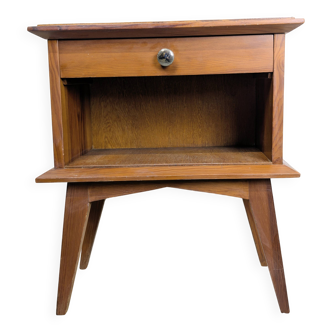 Table de chevet vintage aux pieds compas