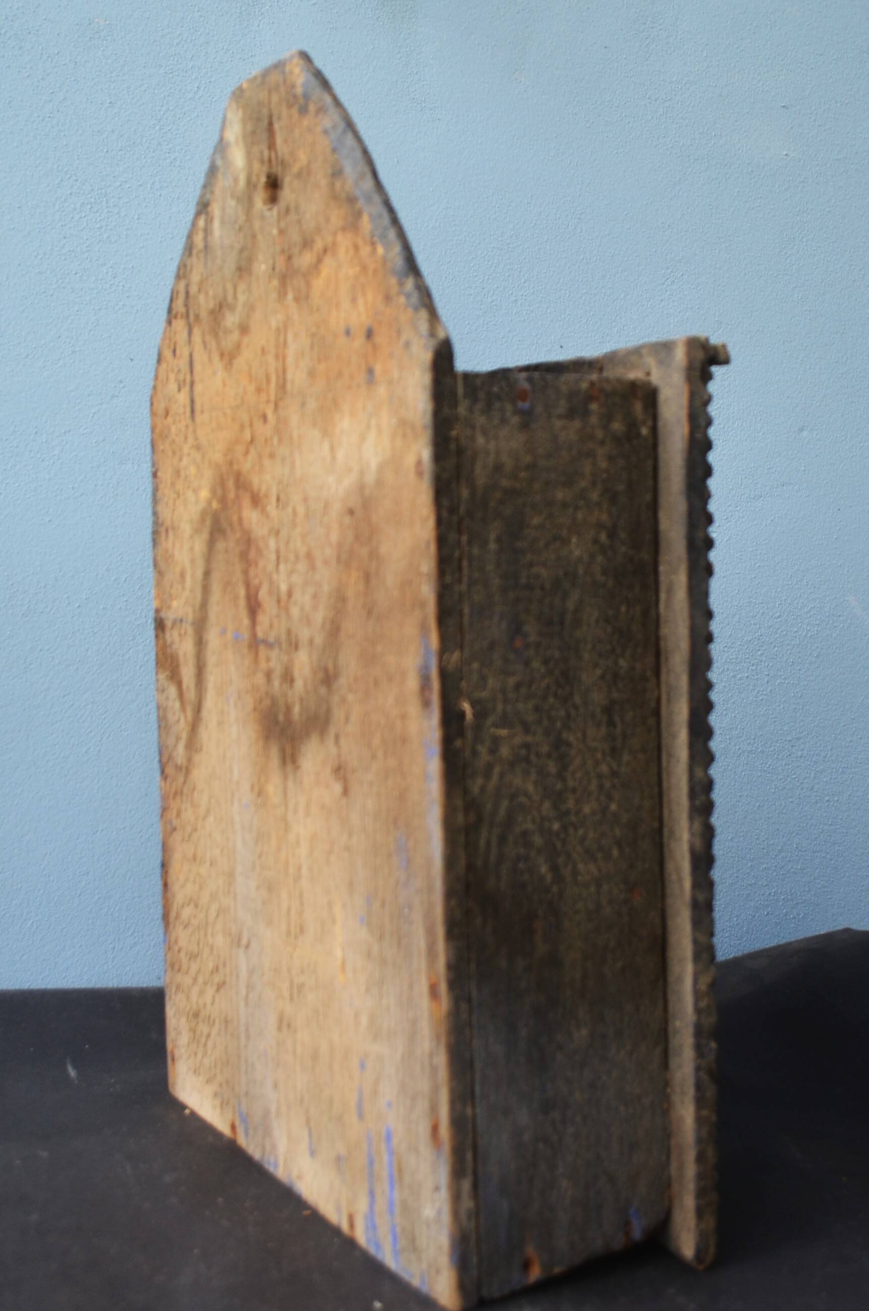 Primitive Wood Carved Kitchen Apothecary Spices Cabinet