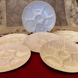 Set of 6 vintage oyster plates