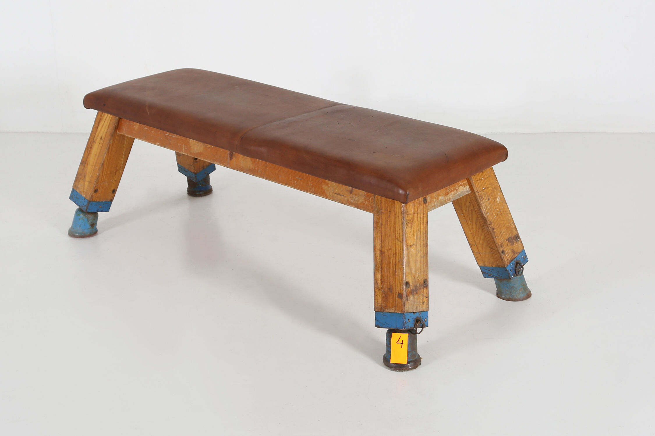 Industrial leather bench