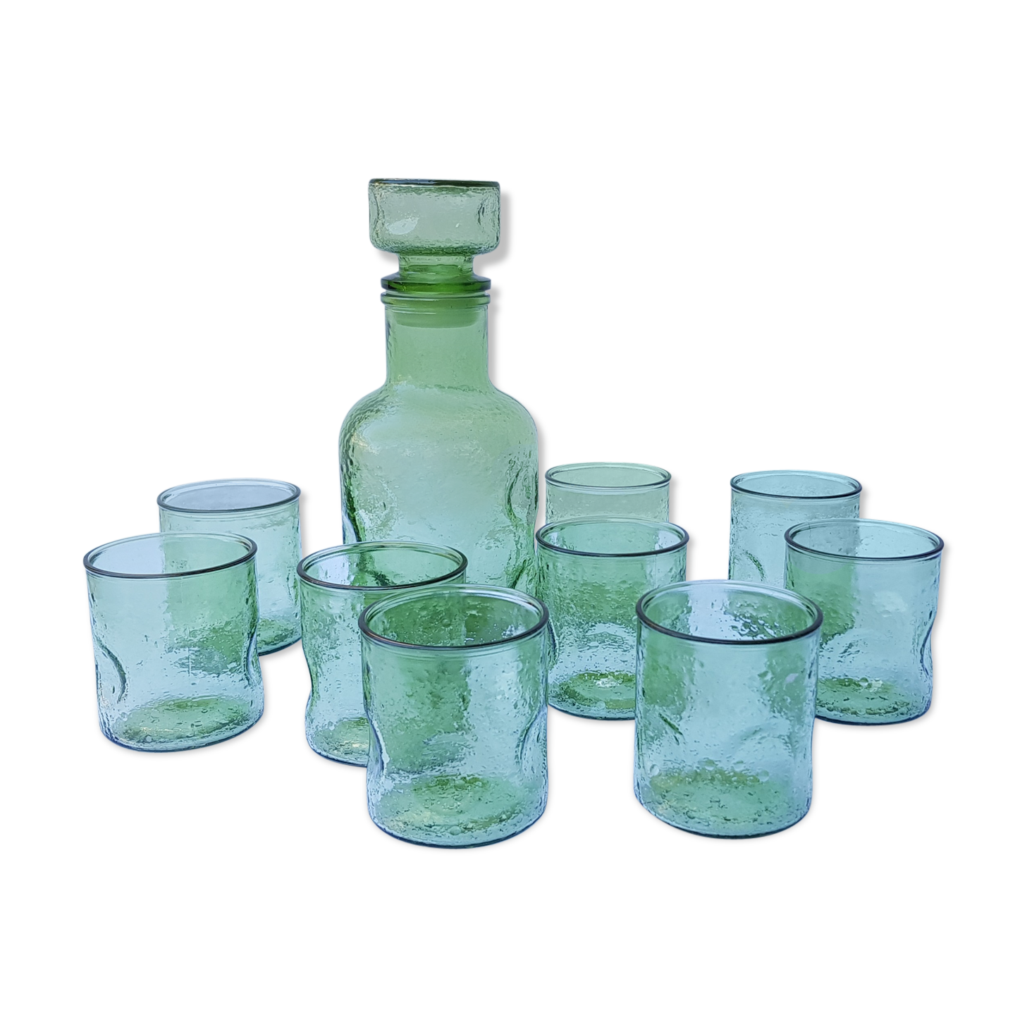 Ensemble verres et carafe cratère lunaire 70