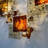 Modernist Venini Patchwork Hand Blown Panel by Toni Zuccheri from 70s