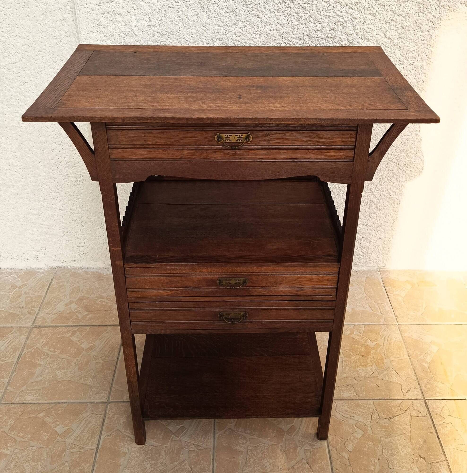 Vintage oak accent cabinet