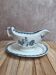 Antique sauce boat Sarreguemines bamboo shape – unlisted blue decoration – ironstone