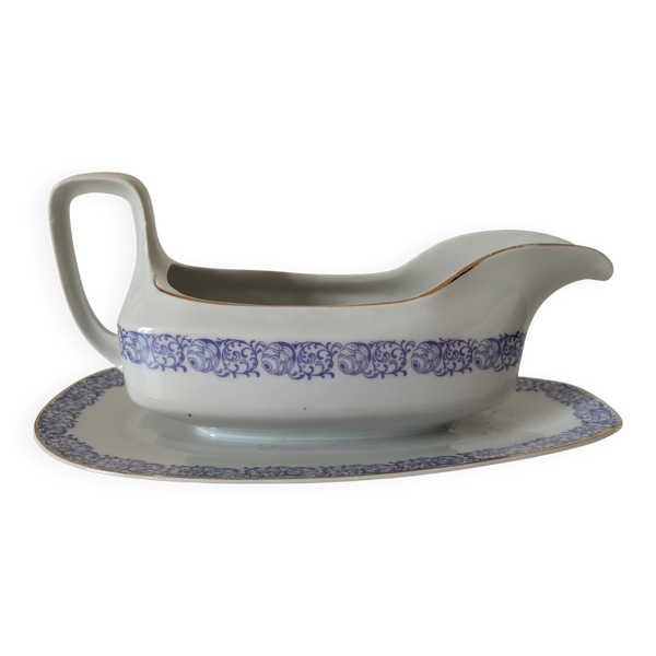 Saucière porcelaine Bavaria H.J.Co parme 1920–30