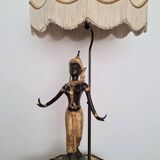 Statue bronze de danseuse thaïlandaise montée en lampe, luminaire ancien