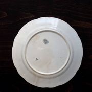 Antique flat plates, ironstone, Onnaing Nord - Floral and ribbon pattern.