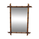 Vintage bamboo wood mirror turned colonial spirit (91 x 69 cm)