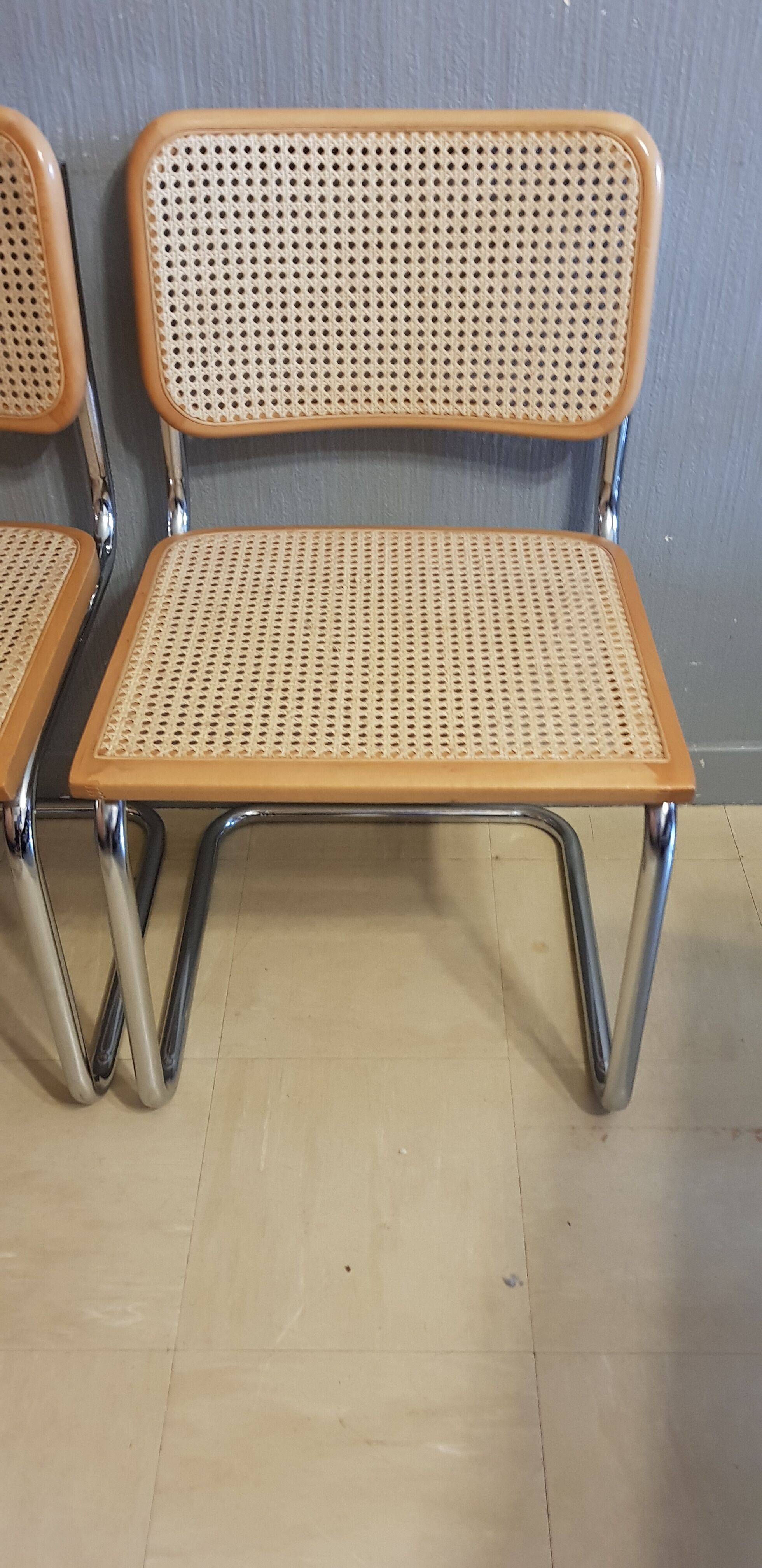 Pair of chairs Marcel Breuer B32 model cesca