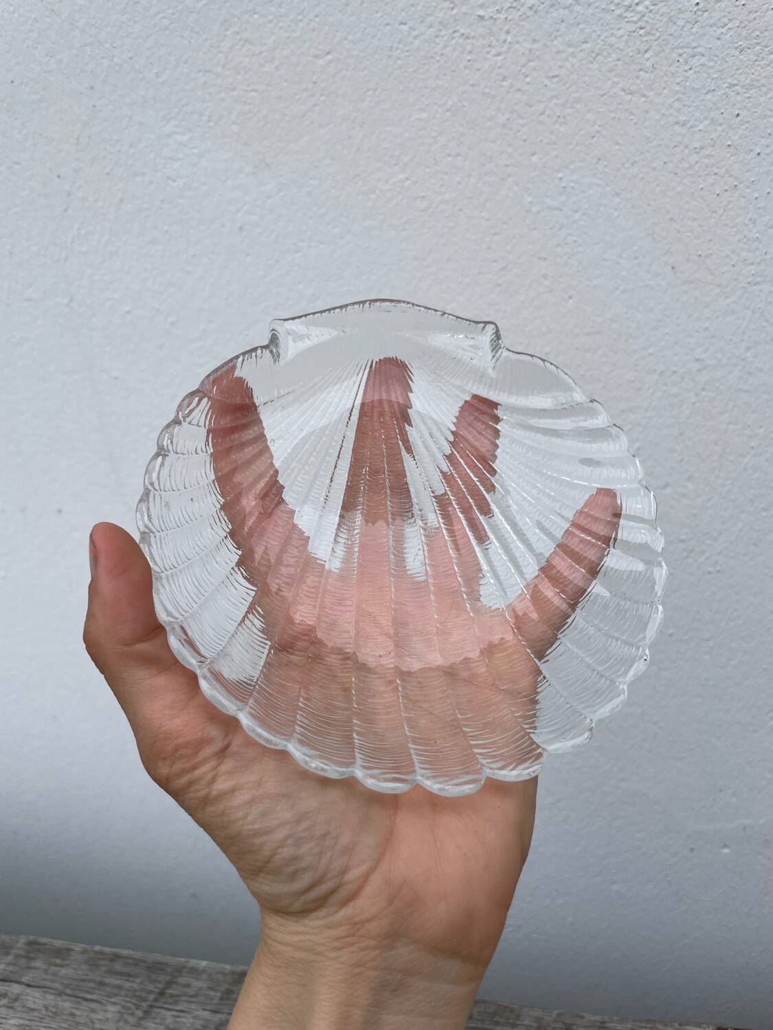 Vintage glass shell bowl