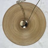 Pencil Reed Rattan Bamboo Hanging Pendant Lamps, Italy, 1970s, Set of 2