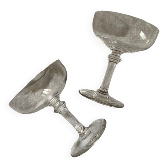 Ensemble de 2 coupes à champagne en cristal