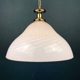 Large swirling Italian pendant lamp in pink Murano glass, 1970s.