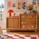 Commode asymétrique art déco chêne brut rénovée
