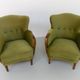 Danish art deco green velvet lounge chairs, 1940s. set of 2