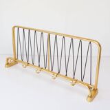 Gold-plated aluminum wall coat rack circa 1950/60 (63.5 cm)