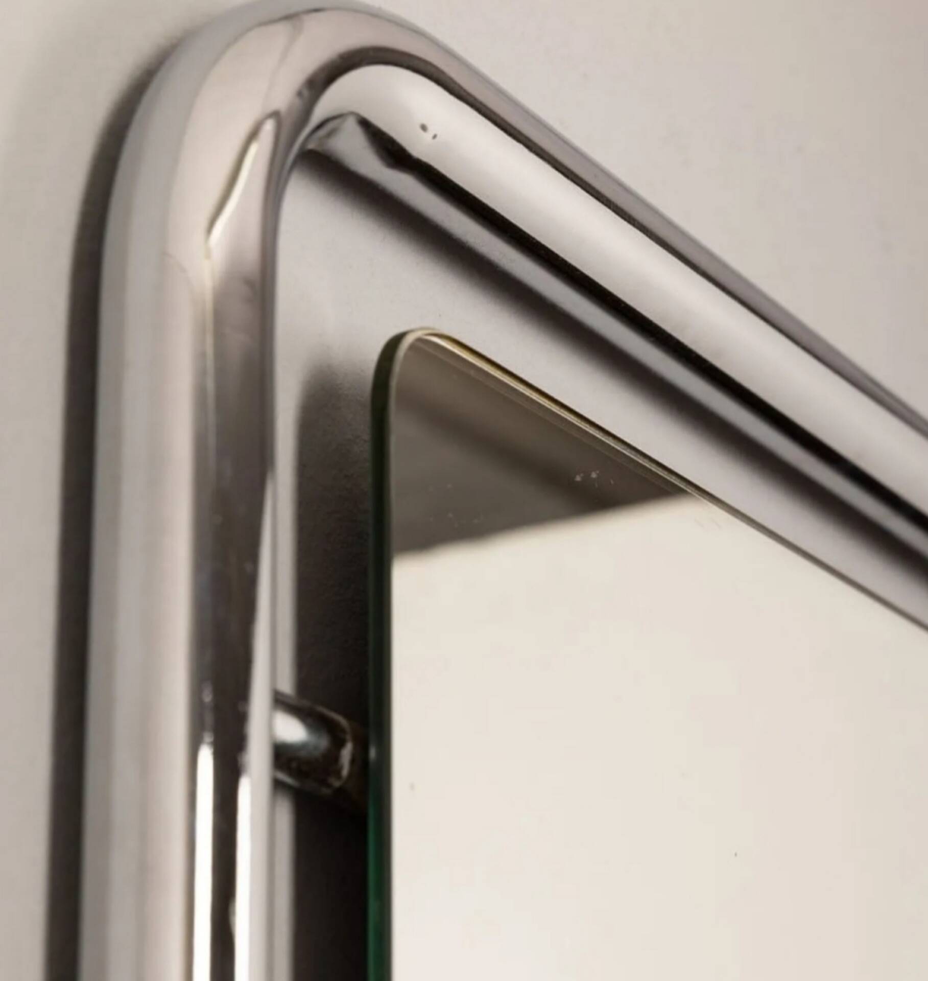 Italian space age wall mirror from the 60s/70s – tubular chrome –