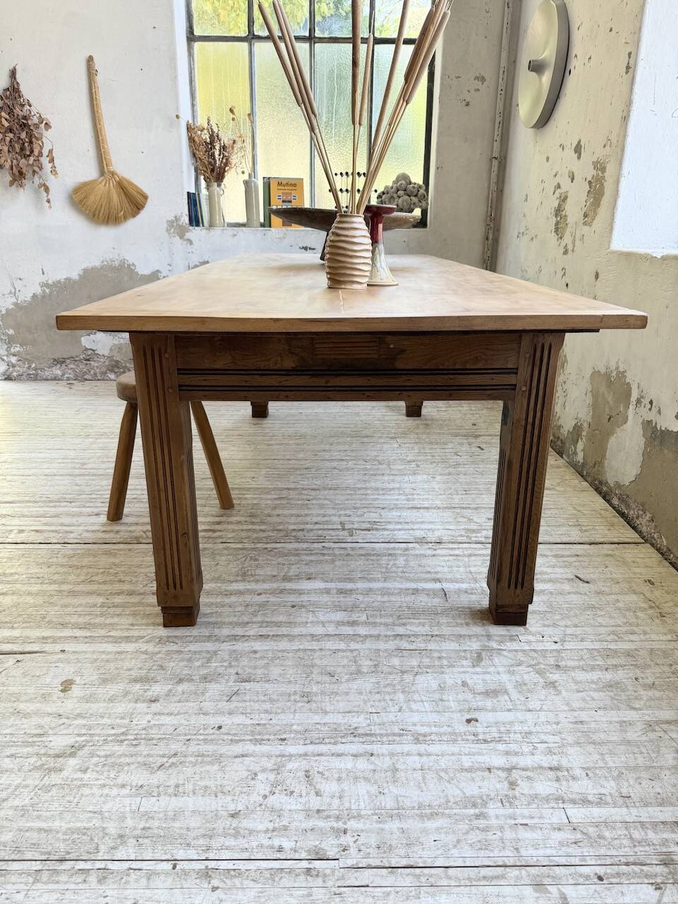 Country farmhouse table in solid beech and oak 2.5m XL