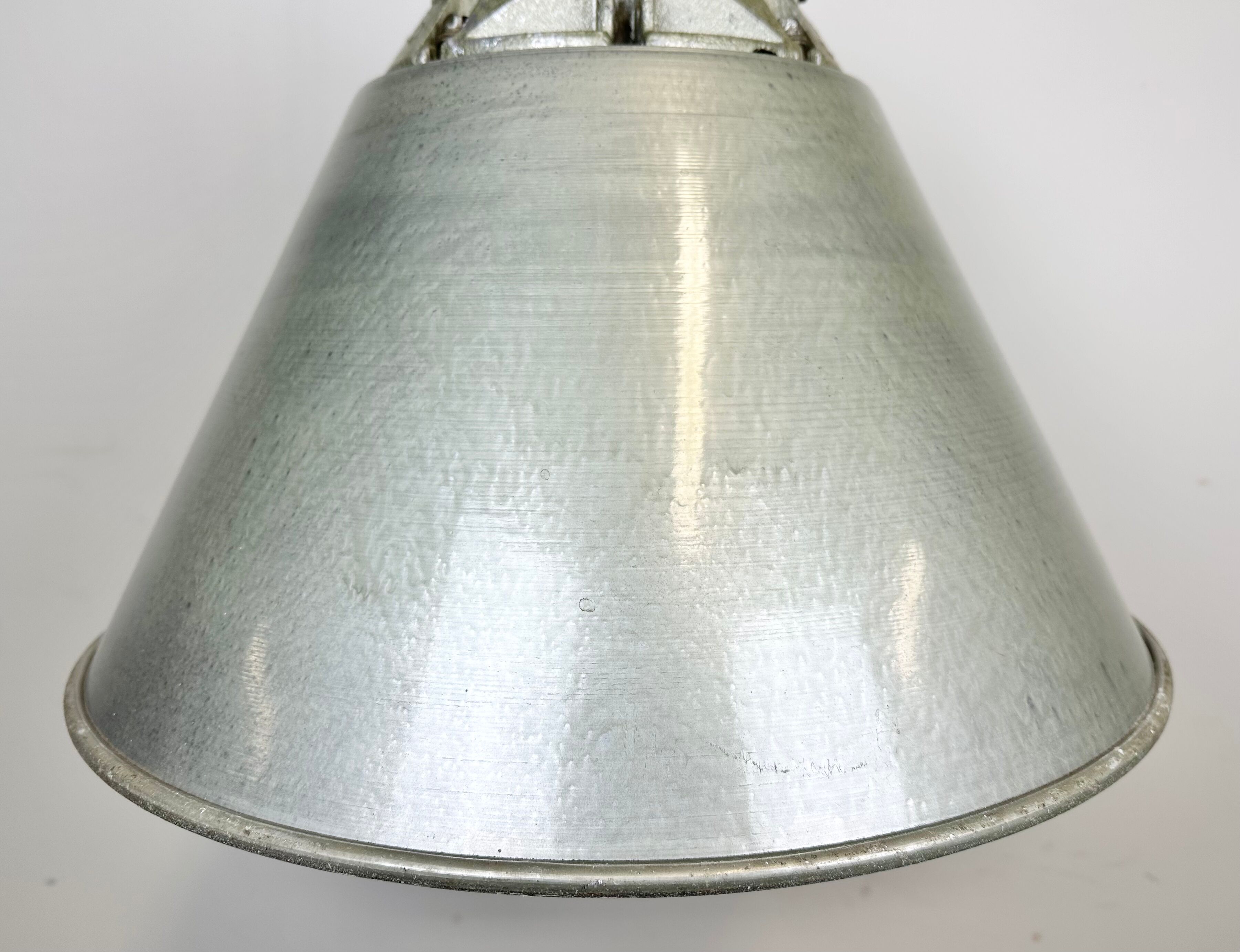 Grey Industrial Explosion Proof Lamp with Aluminium Shade from Zaos, 1970s