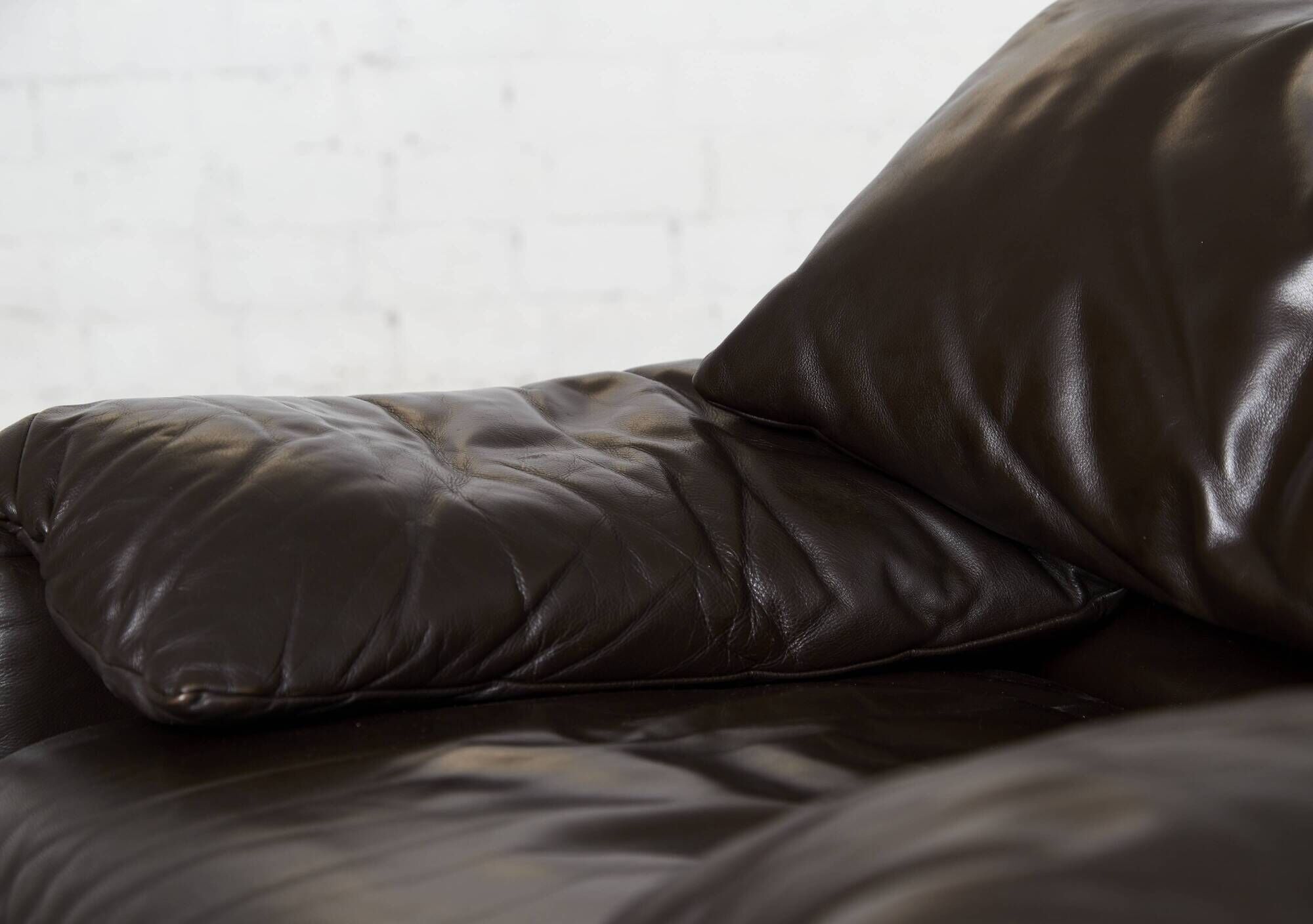 Leather Maralunga Lounge Chair and Ottoman by Vico Magistretti for Cassina