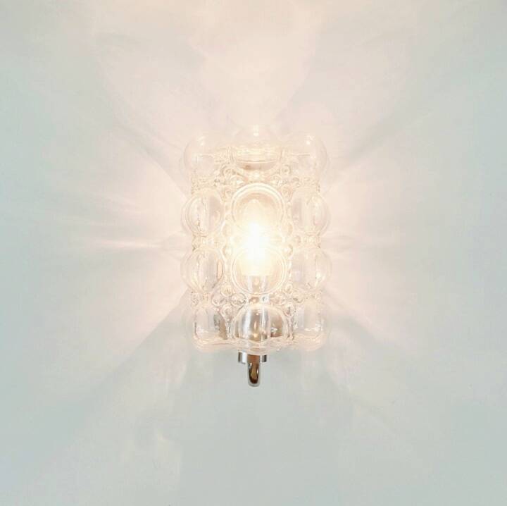 Set of 3 Mid-Century Glass Ceiling Light and Wall Lamps by Helena Tynell for Limburg, Germany, 1960s