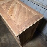 19th-century buffet in solid fir with a chevron top (shallow)