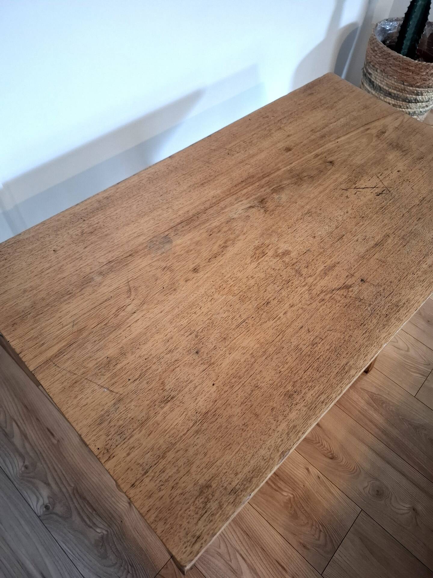 Old console in natural wood