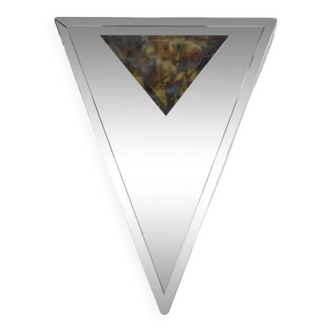 Beveled and triangular art deco mirror 59 x 76 cm