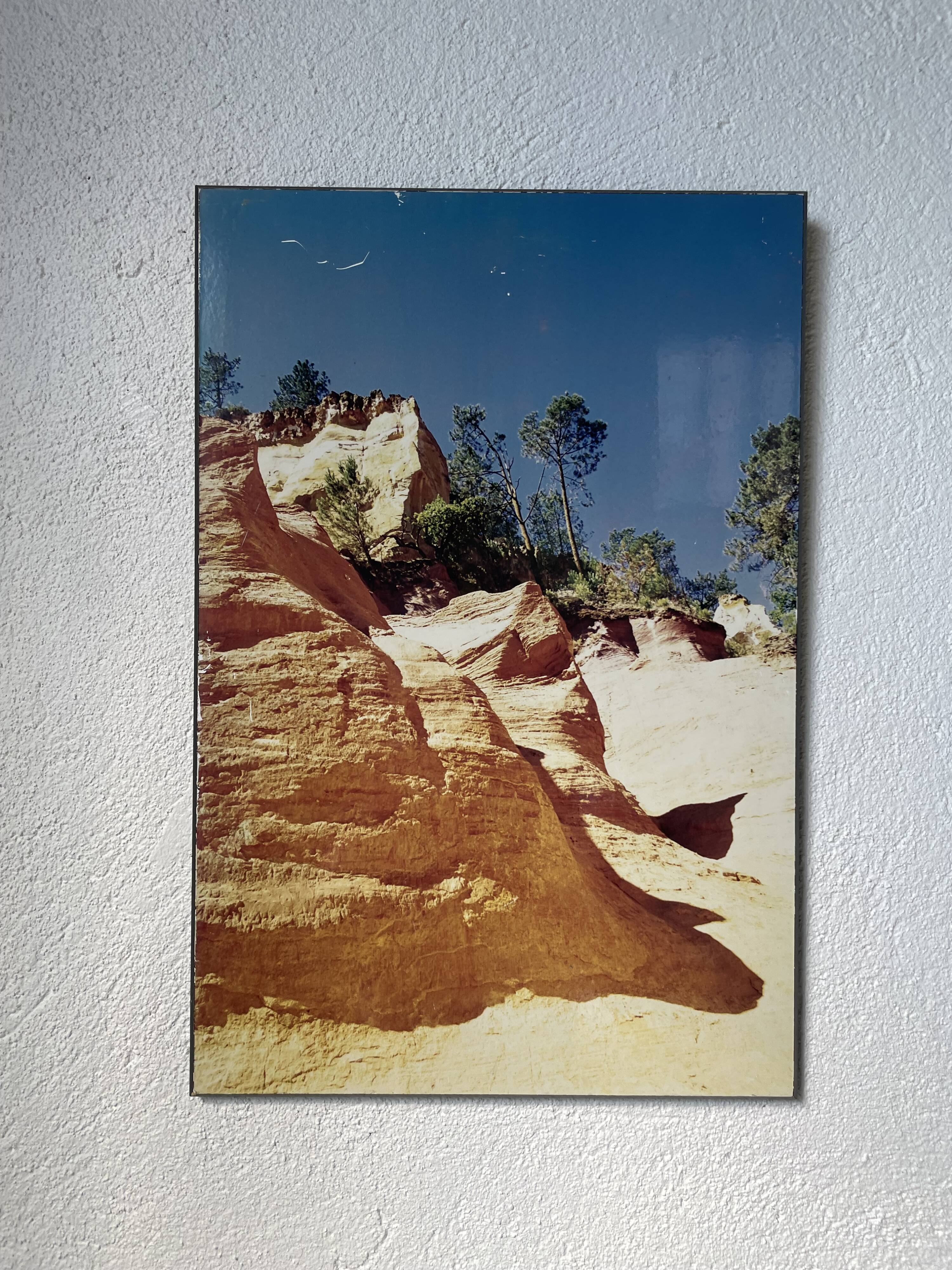 Old “desert” photo on wood